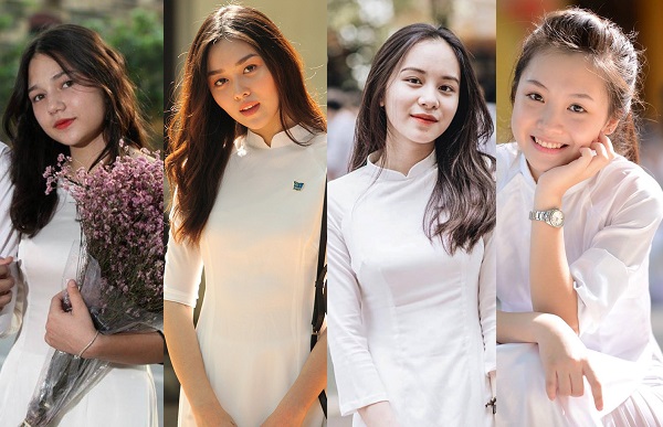 4 cô nàng xinh đẹp trường Phan Đình Phùng xưa và nay gây thương nhớ một thời áo trắng chưa xa