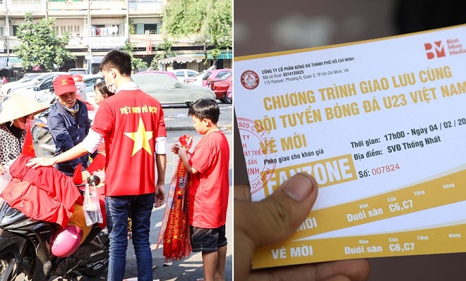 30.000 vé giao lưu với U23 Việt Nam phát miễn phí nhưng “chợ đen” bán hàng trăm ngàn đồng một vé