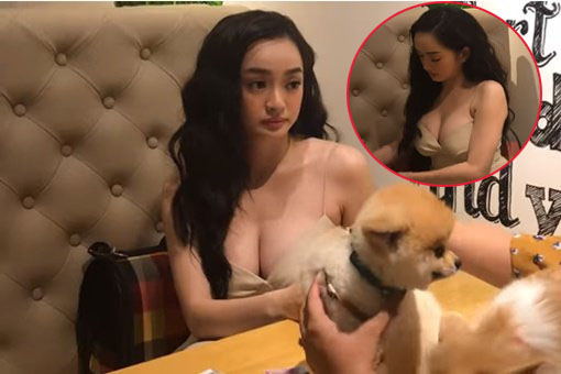 Cũng mang chó cưng đi dự event nhưng ai cũng chỉ chăm chăm vào bộ ngực như "sắp rớt" của Kaity Nguyễn