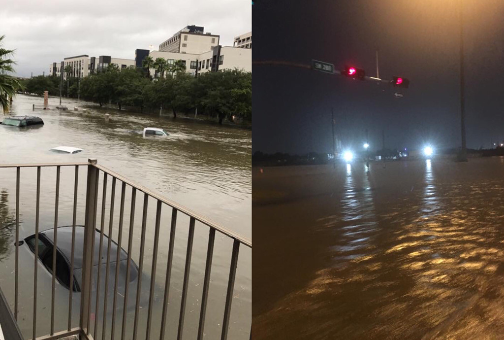 Hình ảnh ngập lụt khắp nơi được cộng động người Việt sinh sống ở Houston chia sẻ trên mạng xã hội.