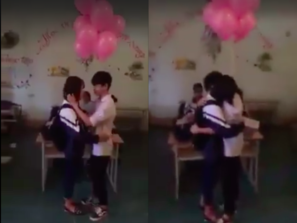 Bão tranh luận xung quanh nụ hôn của học sinh 2k trong màn tỏ tình giữa thanh thiên bạch nhật