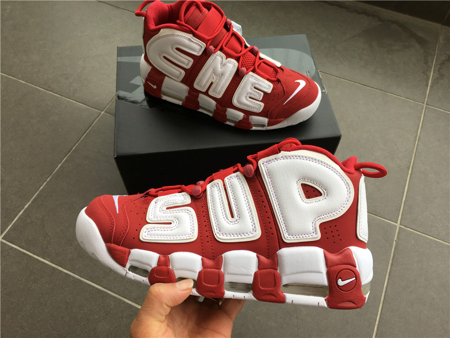 Nike air more uptempo red. Nike Air Uptempo Supreme. Кроссовки Nike Air more Uptempo Supreme. Nike Air Uptempo x Supreme. Nike Air Max Uptempo Supreme.