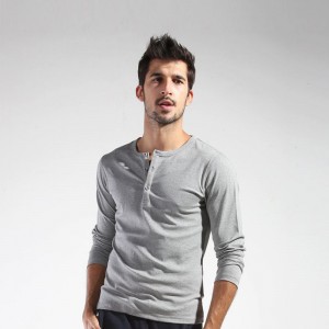 Hot-Men-Basic-Long-Sleeve-T-shirt-Gray-Dark-Blue-Yellow-White-Slim-Cut-T-Shirt