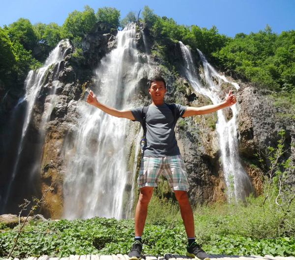 Anh Lâm ở hồ Plitvice, Croatia năm 2014