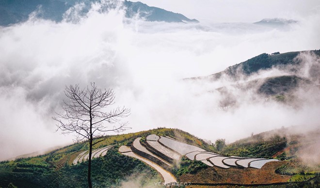 Vào mùa hè, khi những cơn mưa rào bắt đầu kéo đến cũng là thời điểm mùa nước đổ vào ruộng ở khắp các vùng cao Tây Bắc. Ảnh: Hai Yen Chu