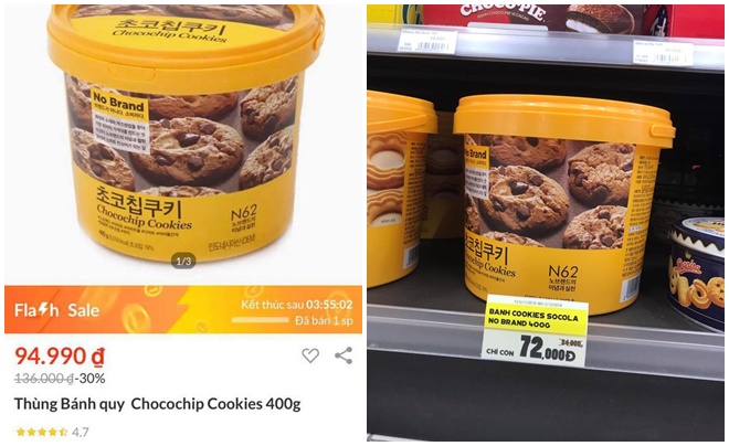 Bánh quy “siêu giảm giá” trên Lazada không hiểu sao vẫn cao hơn sản phẩm cùng loại trong siêu thị