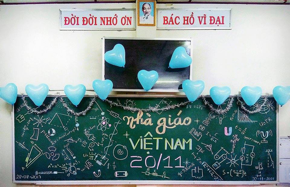 Độc đáo màn trang trí bảng chào mừng 20/11 chúc mừng giáo viên chủ ...