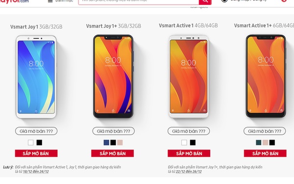 Ngay trước khi mở bán, 4 smartphone Vsmart lộ cấu hình và màu sắc