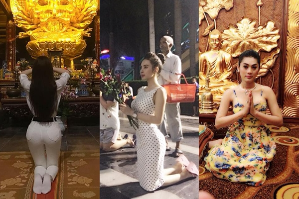 Đâu chỉ có cư dân mạng, loạt sao Việt cũng từng bị chỉ trích gay gắt khi ăn mặc phản cảm nơi cửa phật