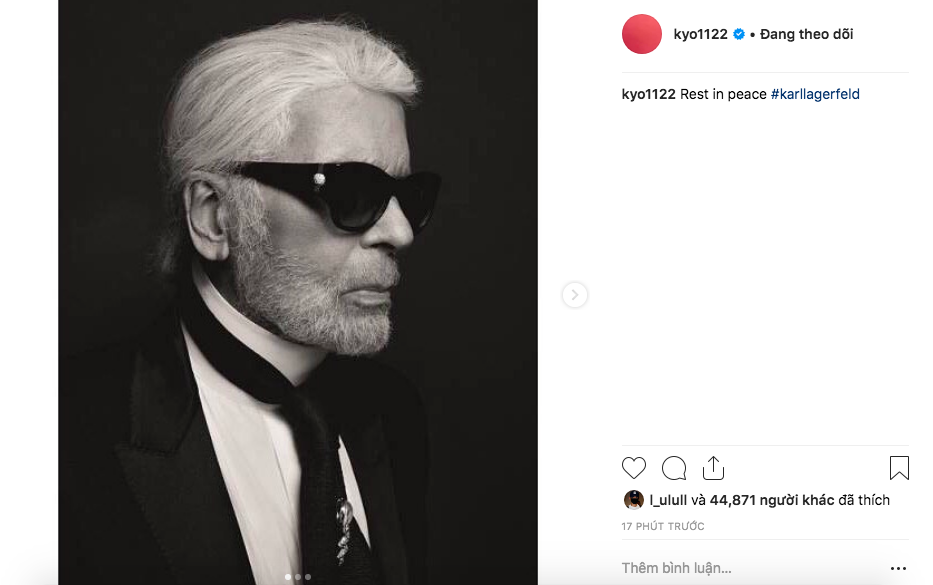 Song Hye Kyo đăng tải bộ ảnh thời trang chụp cùng Karl Lagerfeld nhằm tiếc thương huyền thoại quá cố