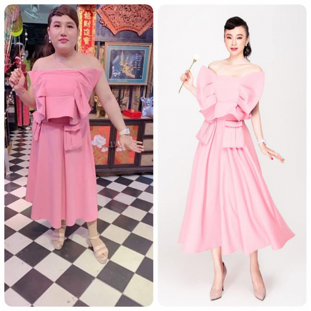 2 lần mua váy chính em gái Angela Phương Trinh thiết kế, fan 
