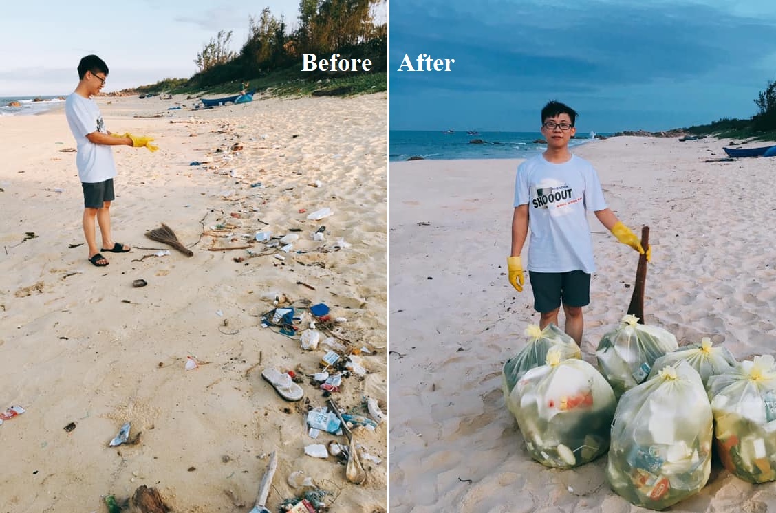 Ảnh 2: Làm sạch bãi biển