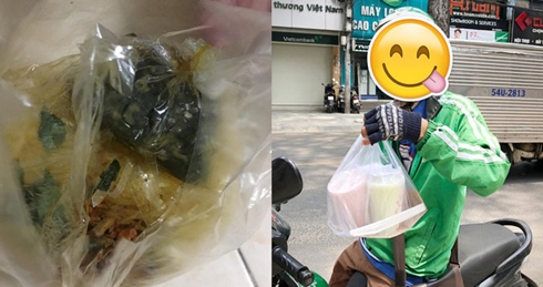 Được tặng bánh tráng trộn lại được anh Grab đẹp trai nhắc yêu 