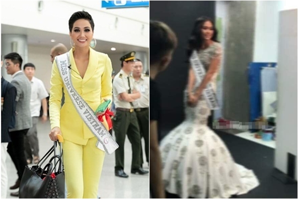 Bất ngờ thêm hình ảnh Mâu Thủy đeo dải băng giống hệt H-Hen Niê lúc đi thi Hoa hậu Hoàn vũ thế giới