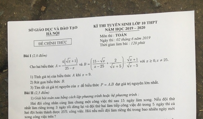 Đề thi và đáp án môn Toán kỳ thi vào lớp 10 tại Hà Nội: Kẻ thấy khó, người tự tin