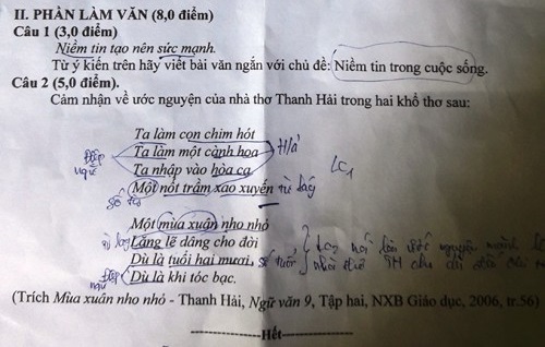 Đề thi vào lớp 10 ở Nghệ An có câu giống hệt đề kiểm tra của một huyện, học sinh phàn nàn