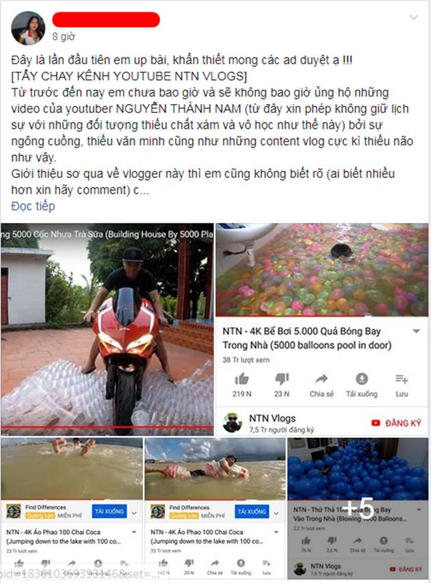 “Youtuber số 1 Việt Nam” bị tẩy chay vì có nhiều video kỳ quặc và hành động không bảo vệ môi trường
