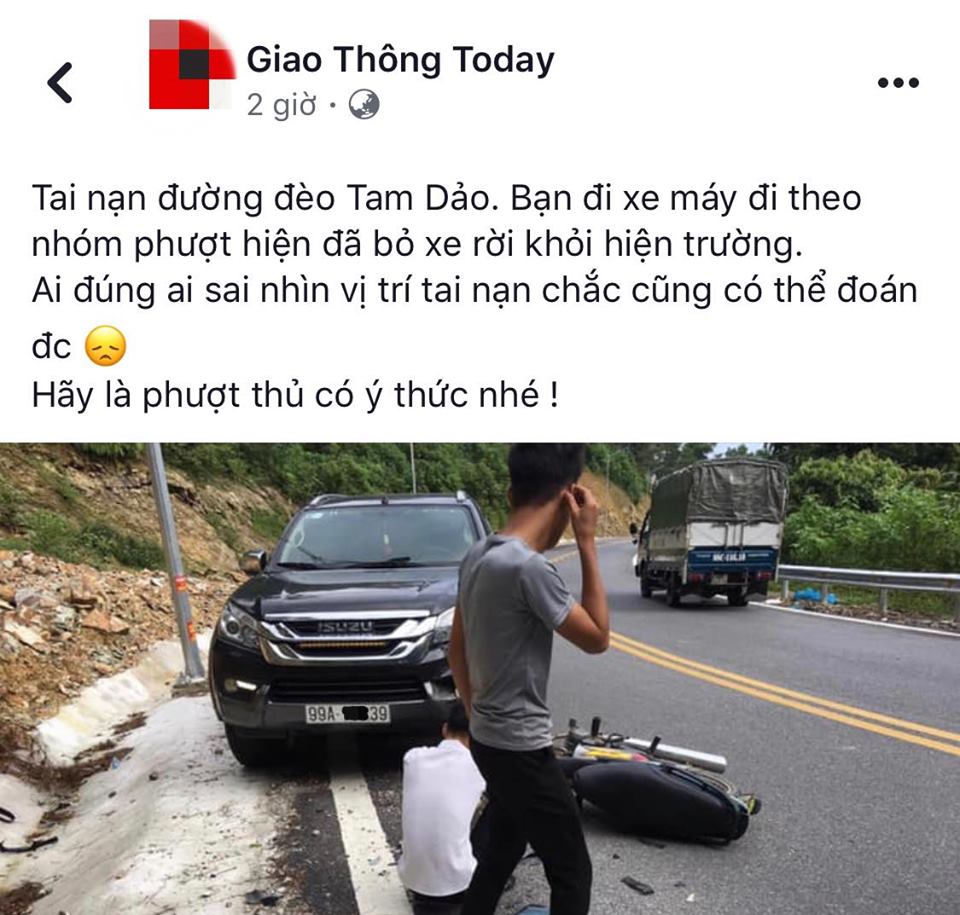Va chạm với ô tô tại Tam Đảo, “phượt thủ” bỏ của chạy lấy người bị CĐM vào hẳn Facebook đòi lại tiền sửa xe