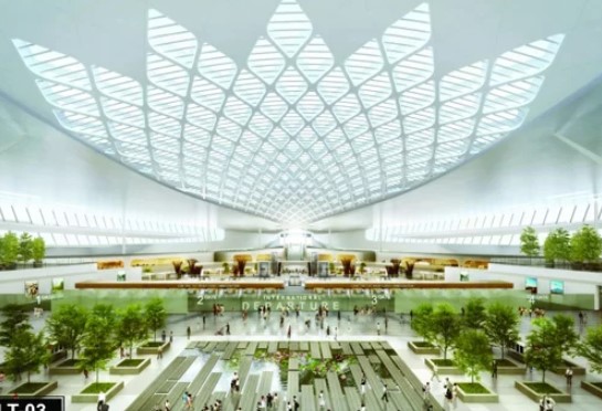 Nhà ga sân bay quốc tế Long Thành được đầu tư sân vườn, thác nước hiện đại