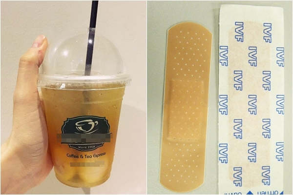 Thương hiệu trà nổi tiếng Sài Gòn tiếp tục bị khách hàng tố phát hiện băng dán y tế trong cốc trà vải