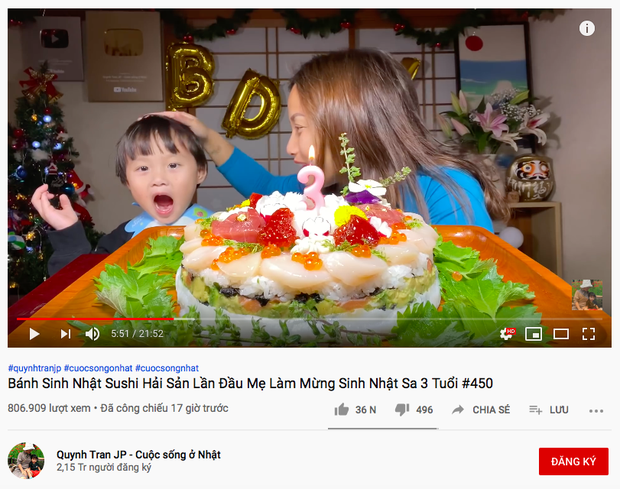 Quỳnh Trần JP làm bánh gato sushi hải sản siêu to tặng sinh nhật bé Sa 3 tuổi: Bà mẹ chơi trội của năm đây chứ đâu!