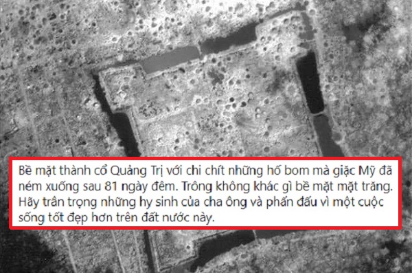 Xúc động với bức ảnh chụp thành cổ Quảng Trị từ trên cao, giới trẻ viết những dòng cảm ơn thế hệ cha anh đã ngã xuống