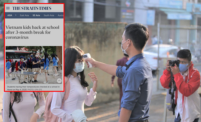 Báo chí quốc tế rầm rộ đưa tin học sinh, sinh viên Việt Nam trở lại trường sau kỳ nghỉ dài tránh dịch