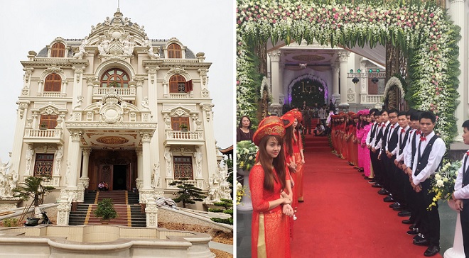 Triệu phú Nam Định xây tòa lâu đài 50 tỷ đồng gần 10 năm, cưới con trai tặng vương miện 100 cây vàng