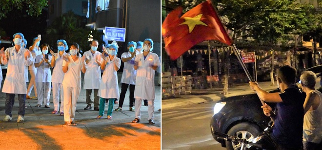 Bệnh viện và các tuyến đường ở Đà Nẵng dỡ bỏ cách ly, người dân và y bác sĩ vỗ tay hát vang