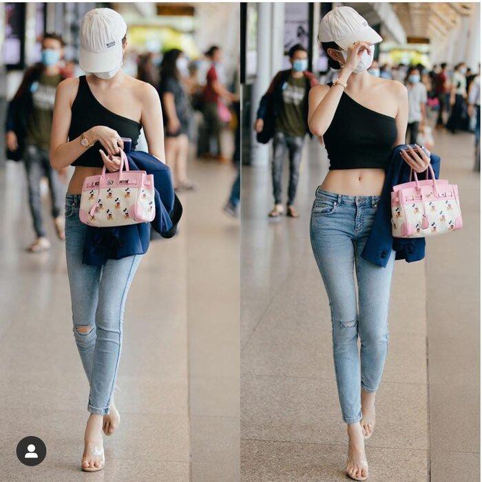 Ôm túi đáng yêu 300 triệu, Ngọc Trinh mix đủ kiểu quần áo: từ quần jeans, váy đó đến đồ ngủ