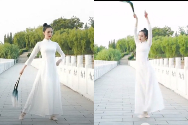 Thí sinh Hoa hậu Trái Đất của Trung Quốc gây phẫn nộ khi diện áo dài Việt Nam trong phần thi tài năng