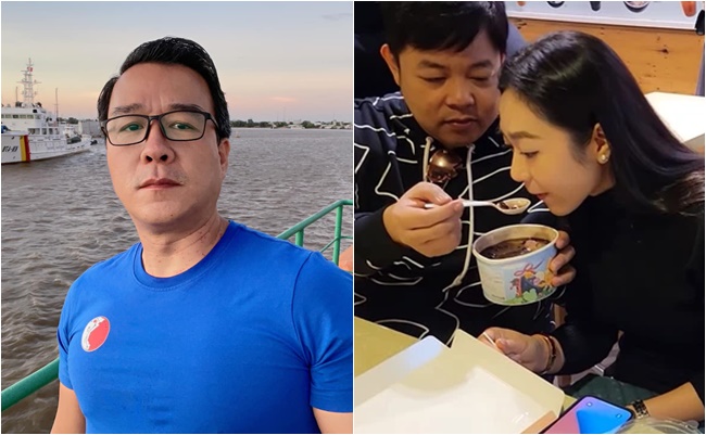 Đại gia cá Koi phản ứng gì khi thấy ảnh vợ trẻ được Quang Lê "đút" cho ăn như em bé?