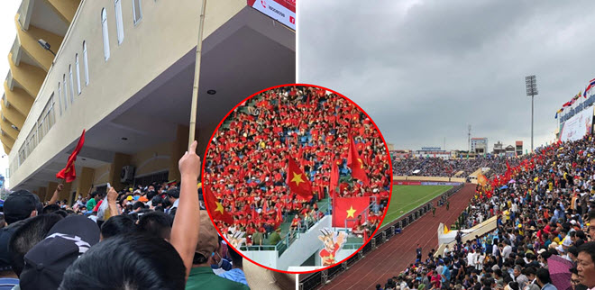 "Chảo lửa" Thiên Trường nóng cả ngoài sân trước 2 trận bán kết bóng đá nam SEA Games