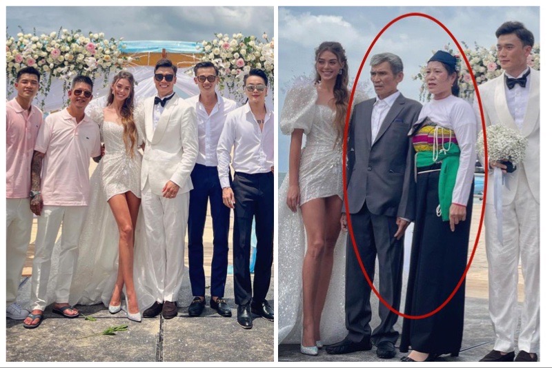 Bùi Tiến Dũng bất ngờ tổ chức đám cưới với bạn gái mẫu Tây bên bãi biển, đáng chú ý nhất là trang phục của bố mẹ chú rể