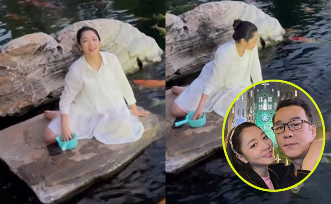 Xôn xao clip Hà Thanh Xuân lộ bụng bầu lù lù sau gần 2 tháng cưới "Vua cá koi"?