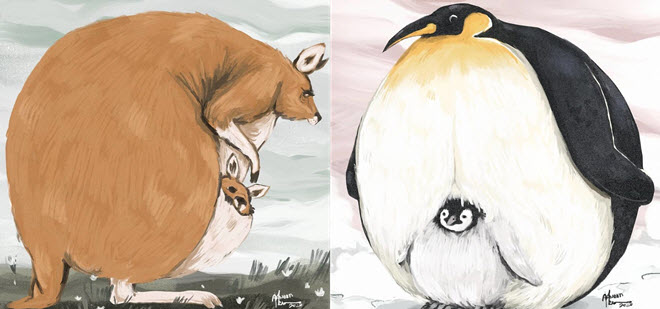 Loạt tranh vẽ các loài động vật "tròn trịa" chứng minh "mập ú" là sự dễ thương