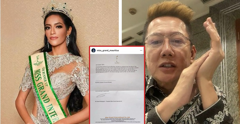 Miss Grand 2022: Á Hậu 5 tung bằng chứng bị ép từ bỏ danh hiệu, trái ngược tuyên bố của ngài Nawat