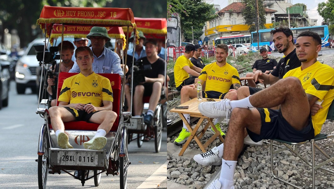 Nhập gia tùy tục: CLB Dortmund ngồi xích lô, uống cà phê đường tàu ở Hà Nội