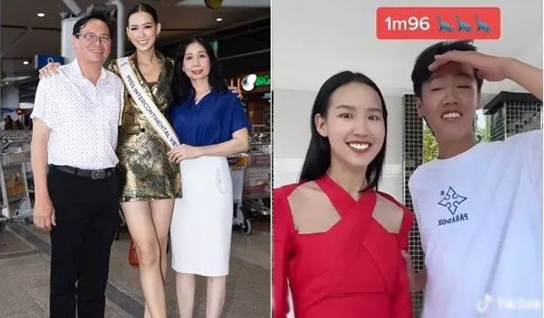 Cao 1m86, Hoa hậu Bảo Ngọc khoe cả gia đình toàn "người khổng lồ" với chiều cao gần 2 mét
