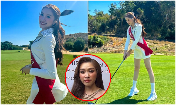 Thanh Thanh Huyền khoe vóc dáng đánh golf chuẩn chỉnh