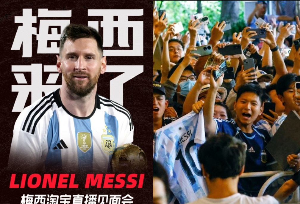 Vừa sang Trung Quốc, Messi đã chuẩn bị livestream trên trang bán hàng online nổi tiếng