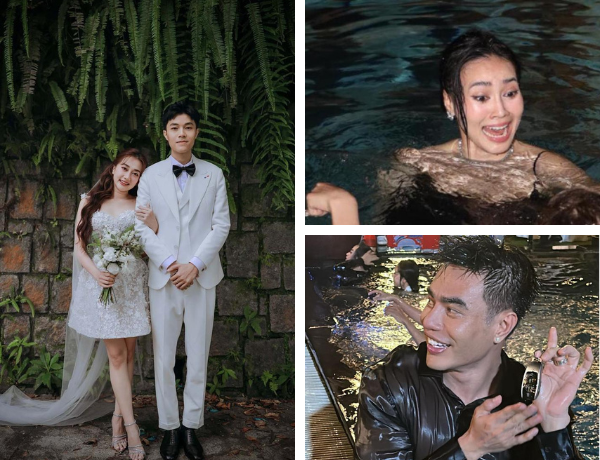Loạt ảnh "oải cả chưởng" của dàn sao Việt tại đám cưới Phương Lan: Kiếp nạn hồ bơi lại tới rồi