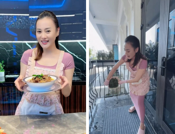 Cưới Shark Bình, Phương Oanh chỉ vẩy rau và khoe nấu ăn cho "hồng hài nhi" cũng có gần 4 triệu người xem