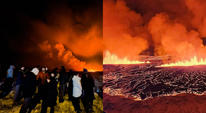 Núi lửa đang phun trào mạnh nhất lịch sử Iceland, nhiều người bất chấp nguy hiểm đến xem