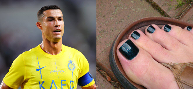 Lý do thú vị đằng sau việc Cristiano Ronaldo sơn móng chân màu đen