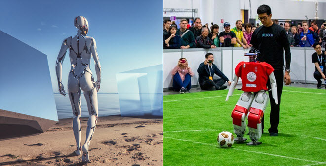 Robot chơi bóng đá cho thấy máy móc chạy bằng AI nhanh nhẹn không kém con người