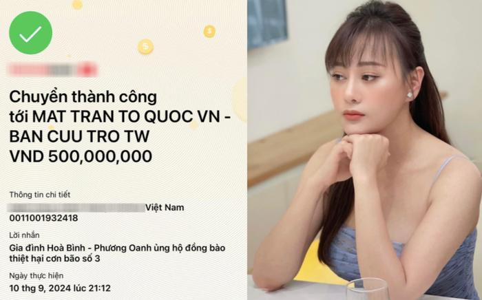 Phương Oanh tung bằng chứng đối chất vụ Shark Bình bị truy tìm sao kê 500 triệu chuyển cho MTTQVN, buồn vì mọi người không tin tưởng mình